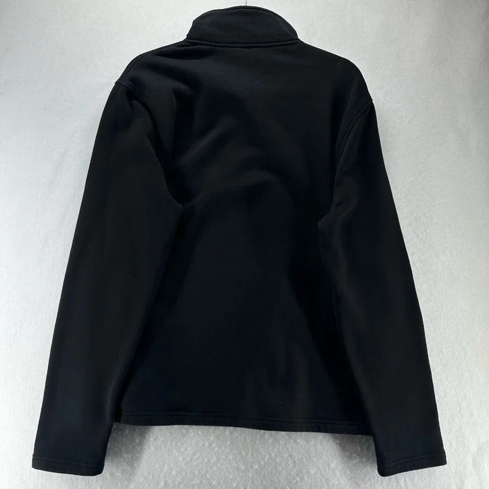 Michael Kors Sweatshirt Womens Sz L Fleece Lined 1/4 Zip Pullover Black - Picture 2 of 10